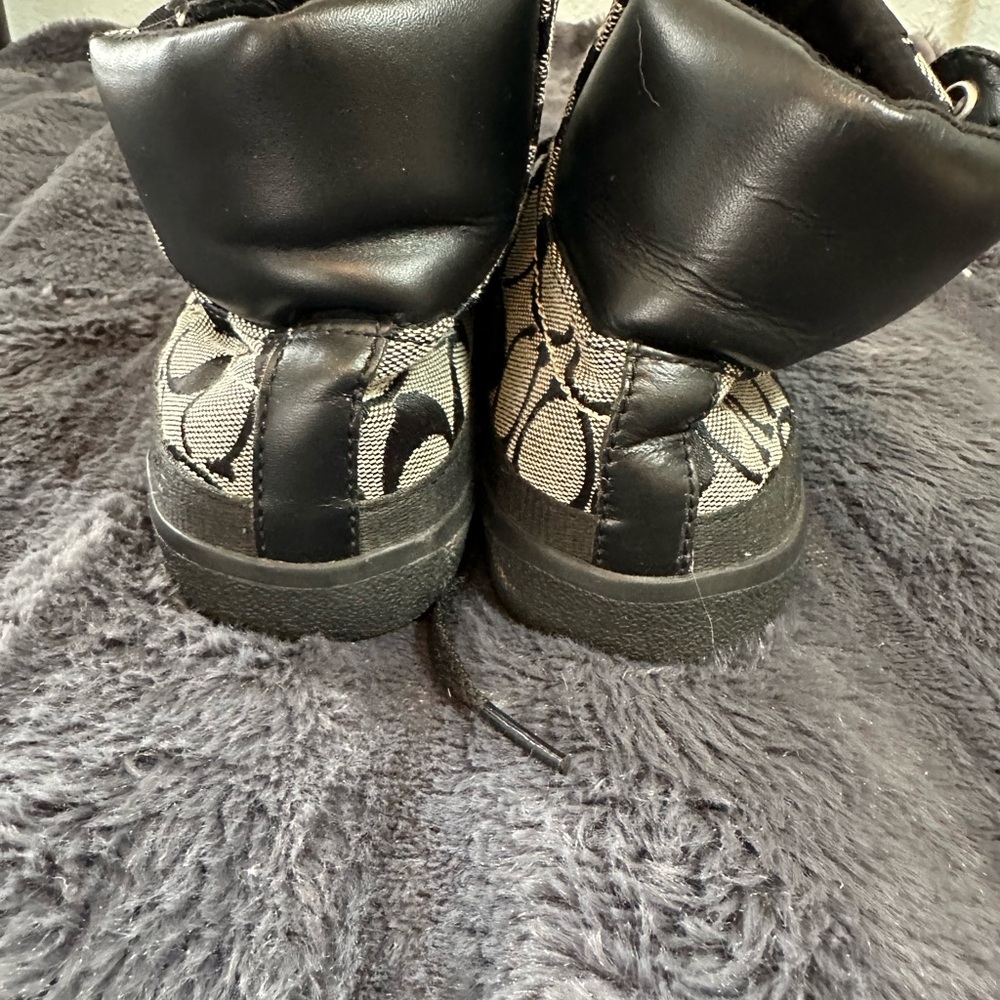 Coach Ellis High Top Sneakers Black and Gray US Women’s Size 8.5 Y2K - Picture 2 of 12